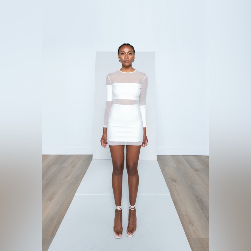 ISRAELLA KOBLA Mutu Long Sleeve Mesh Accent Sweater Dress, Size X-Small, $300
